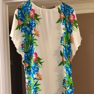 Zara dress or beach cover up with tropical flowers
